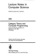 Cover of: Category theory and computer programming by David Pitt