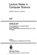 Cover of: Stacs 87 | Franz J. Brandenburg