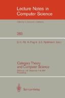 Cover of: Category theory and computer science: Edinburgh, U.K., September 7-9, 1987 : proceedings
