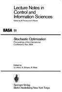 Cover of: Stochastic optimization | 