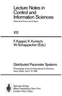 Cover of: Distributed parameter systems: proceedings of the 3rd international conference, Vorau, Styria, July 6-12, 1986
