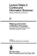 Filtering and control of random processes by E.N.S.T.-C.N.E.T. Colloquium (1983 Paris, France)