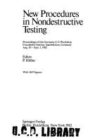 Cover of: New Procedures in Nondestructive Testing: Proceedings