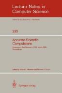 Cover of: Accurate scientific computations | 