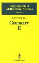 Cover of: Geometry II by E. B. Vinberg