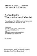 Cover of: Nondestructive Characterization of Materials: Proceedings of the 3rd International Symposium, Saarbruchen, Frg, October 3-6, 1988