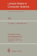 Cover of: Coding Theory and Applications: 3rd International Colloquium : Toulon, France, November 2-4, 1988  by G. Cohen