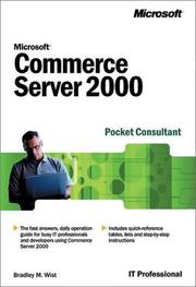 Microsoft commerce server 2000 pocket consultant by Brad Wist, Bradley M. Wist