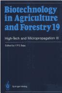 Cover of: High-Tech and Micropropagation I by Y. P. S. Bajaj