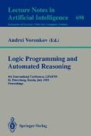 Cover of: Logic programming and automated reasoning by LPAR '93 (1993 Saint Petersburg, Russia)