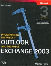 Cover of: Programming Microsoft Outlook and Microsoft Exchange | Thomas Rizzo