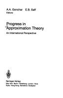 Cover of: Progress in Approximation Theory by A. A. Gonchar, E. B. Saff, A. A. Gonchar, E. B. Saff