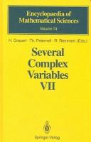 Cover of: Several Complex Variables VII | H. Grauert