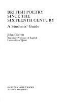 Cover of: British poetry since the sixteenth century: a students' guide