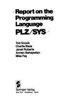 Cover of: Report on the programming language PLZ/SYS