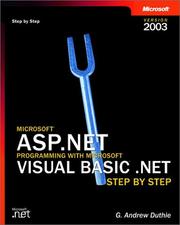 Cover of: Microsoft ASP.NET Programming with Microsoft Visual Basic .NET Version 2003 Step By Step