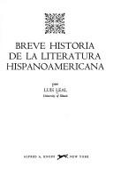 Cover of: Breve Historia de la Literaturea Hispanoamericana. Manuales Studium 2.