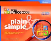 Cover of: Microsoft  Office System Plain & Simple -- 2003 Edition (Plain and Simple) by Jerry Joyce, Marianne Moon