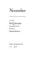 Cover of: November by Rolf Schneider