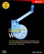 Cover of: Introducing WinFX(TM) The Application Programming Interface for the Next Generation of Microsoft  Windows  Code Name   Longhorn (Pro Developer)