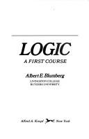 Cover of: Logic: a first course