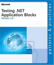 Cover of: Testing .NET Application Blocks   First Edition by Microsoft Corporation