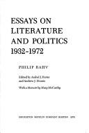Cover of: Essays on literature and politics, 1932-1972 | Philip Rahv