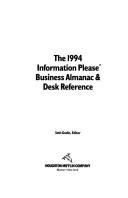 Cover of: INFO PLEASE BUS (Information Please Business Almanac and Sourcebook)