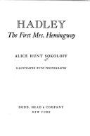 Cover of: Hadley: the first Mrs. Hemingway.