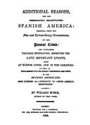 Cover of: Additional reasons for our immediately emancipating Spanish America | Burke, William
