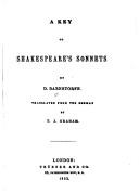 Cover of: A key to Shakespeare's sonnets by D. Barnstorff