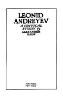 Cover of: Leonid Andreyev: a critical study.