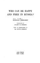 Cover of: Who can be happy and free in Russia by Nikolaĭ Alekseevich Nekrasov, Nikolaĭ Alekseevich Nekrasov