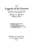 Cover of: The legend of Sir Gawain: studies upon its original scope and significance.