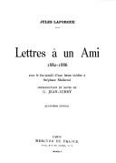 Cover of: Lettre a un Ami  by Jules Laforgue