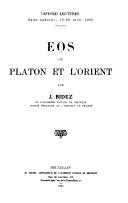 Cover of: Eos: Ou, Platon Et L'Orient (Philosophy in America)