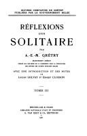 Cover of: Reflexions D'UN Solitaireue Italienne: Manuscript Inedit Avec Une Introduction Et Des Notes Par Lucien Solvay Et Ernest Closson (Music and Treatre in France in the 17th & 18th Centuries)