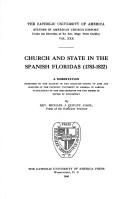 Cover of: Church and state in the Spanish Floridas (1783-1822).