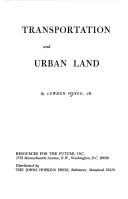 Cover of: Transportation & Urban Land (Resources for the Future Ser)