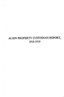 Cover of: Alien Property Custodian report | United States