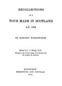 Cover of: Recollections of atour made in Scotland A.D. 1803 by Dorothy Wordsworth
