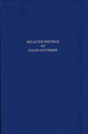 Cover of: Selected writings of Julius Guttmann