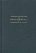Cover of: American contributions to mathematical statistics in the nineteenth century