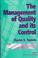 Cover of: Management of Quality and its Control