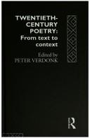 Cover of: Twentieth-century poetry: from text to context