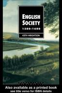 Cover of: English Society, 1580-1680 by Keith Wrightson, Keith Wrightson