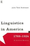 Cover of: Linguistics in America, 1769-1924: a critical history