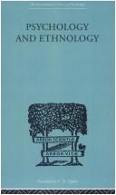 Cover of: Psychology and Ethnology (International Library of Psychology)