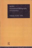 Cover of: International Bibliography of the Social Sciences: Economics 1994 (International Bibliography of Economics (Ibss: Economics))