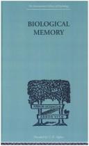 Cover of: Biological memory